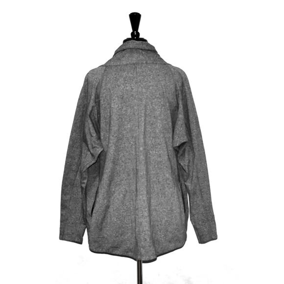 B0 Auth LULULEMON Gray Snap Button Relaxed Wrap Sweatshirt Cardigan Jacket Sz 2 - Picture 4 of 6